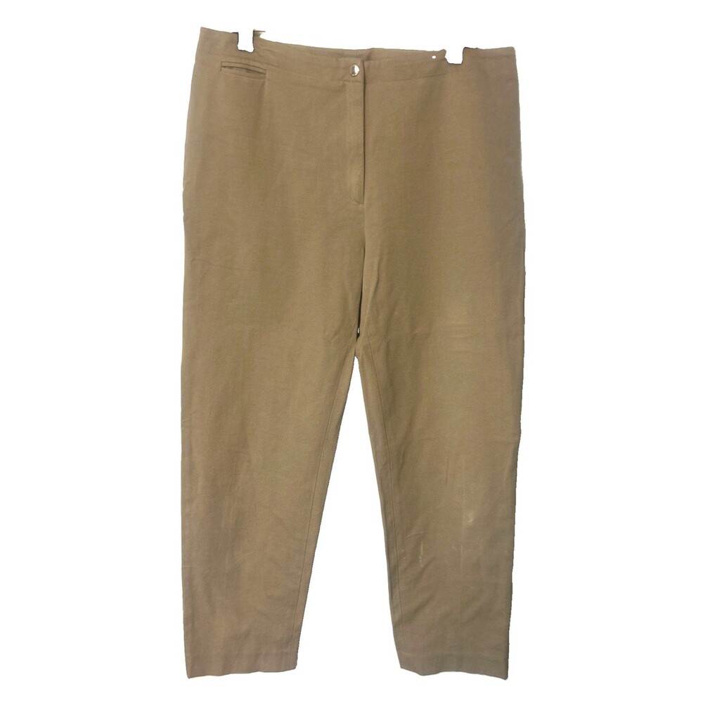 Lauren Ralph Lauren Women’s 14 Cotton Khaki Chino Pants Flat Front Ankle Hi Rise
